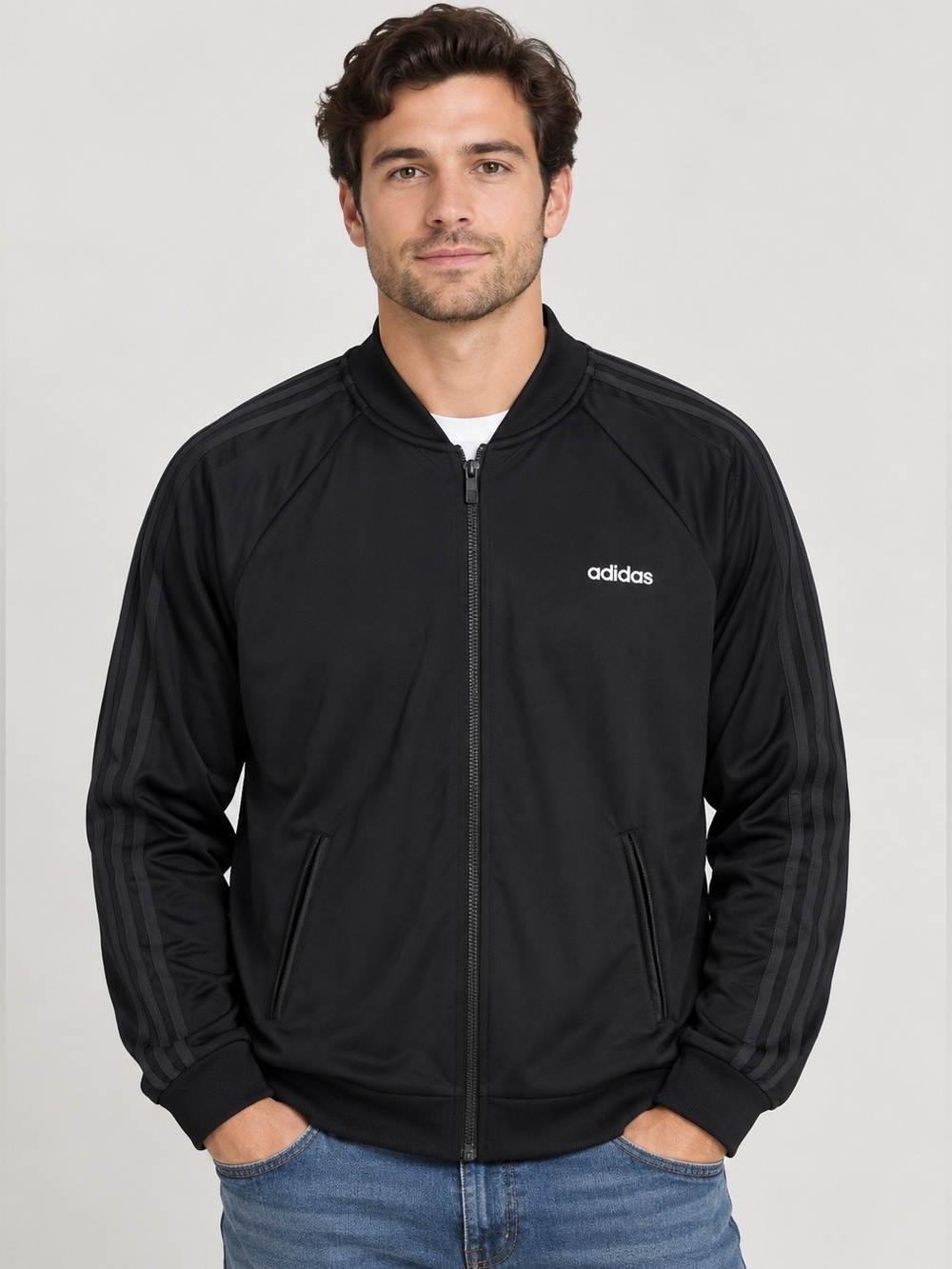 adidas Black Full-Zip Track Jacket | Men’s XL 22x26
